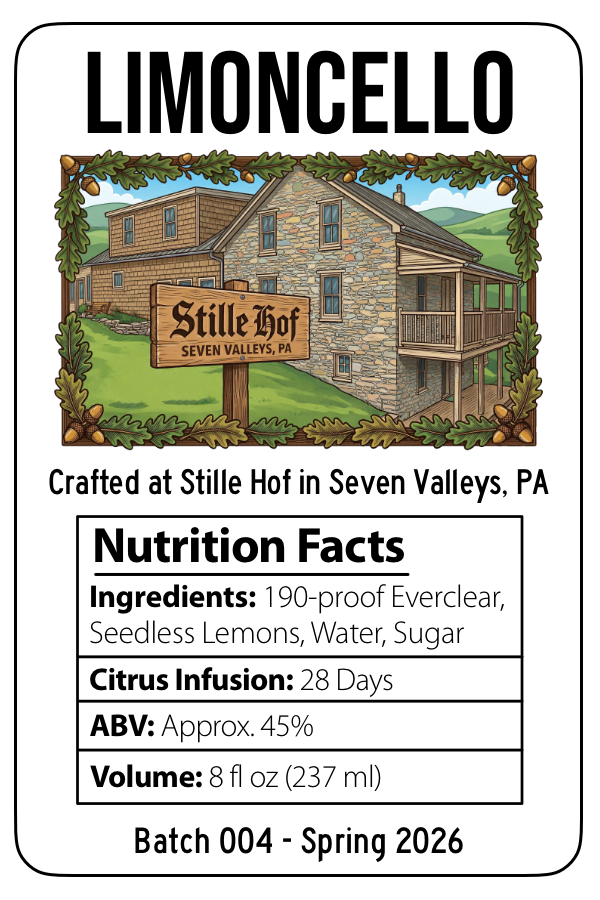 Stille Hof Limoncello Label — Batch 004